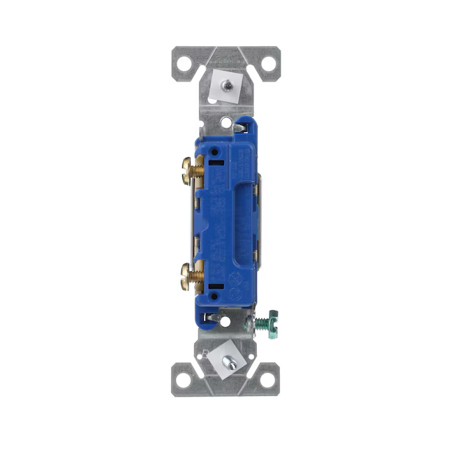 Eaton Interruptor de luz de palanca unipolar de 15 amperios, color marfil (paquete de 10)