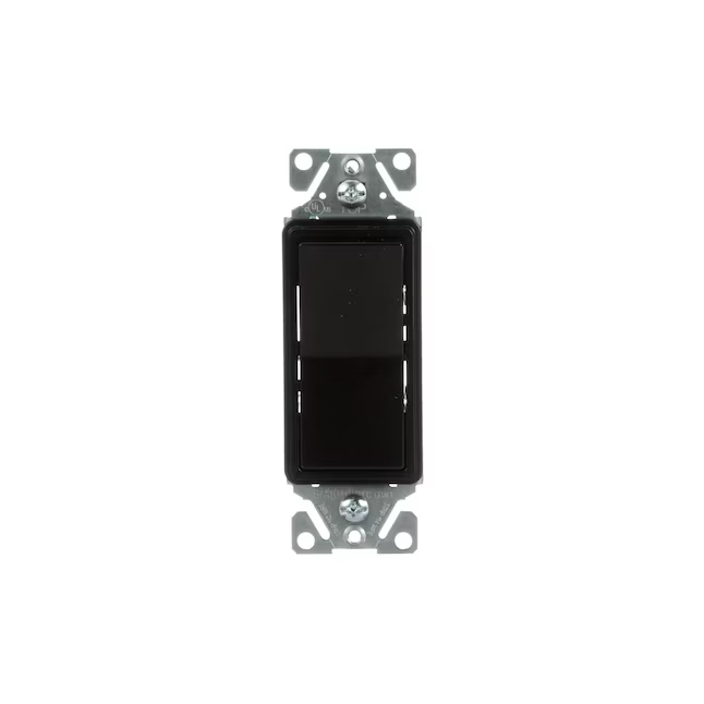 Eaton 15-Amp 3-Way Rocker Light Switch, Black