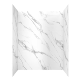 allen + roth 60-in x 32-in x 78-in 9-Piece Glue To Wall Carrara White Alcove Shower Wall Surround