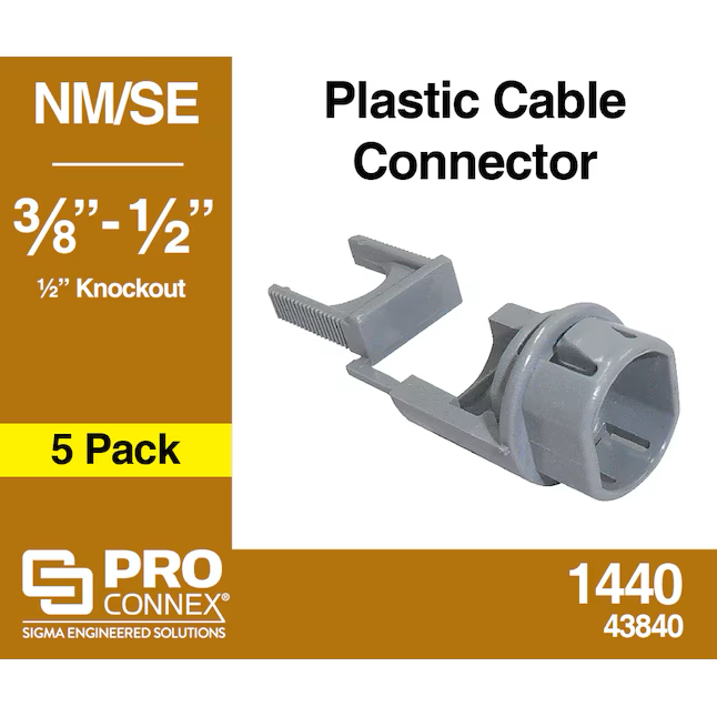 Sigma ProConnex 3/8-in Plastic Snap-in Connector Conduit Fittings (5-Pack)