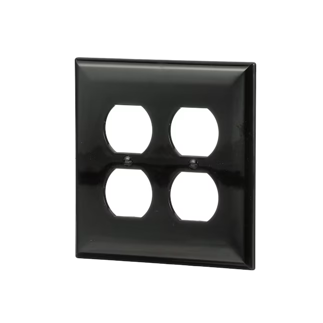 Placa de pared dúplex para interiores de policarbonato negro mediano de 2 unidades Eaton