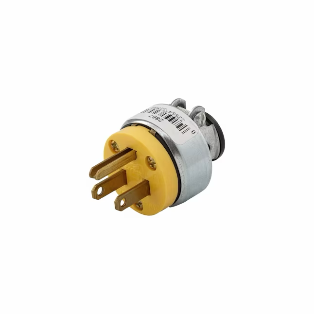 Eaton 15-Amp 125-Volt NEMA 5-15 3-wire Grounding Heavy-duty Straight Plug, Yellow