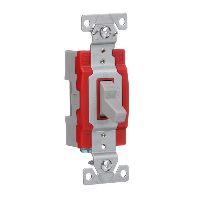 Eaton 20-Amp Single-Pole Toggle Light Switch, Gray