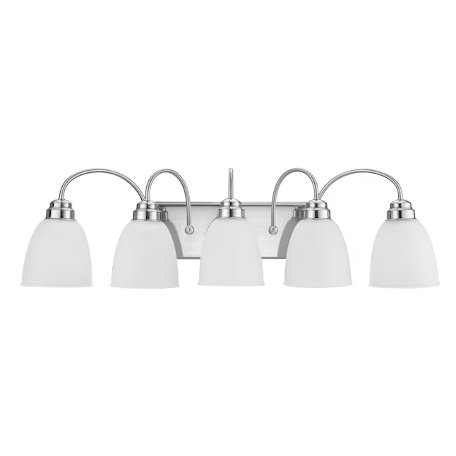 Project Source Wynfield 31.5-in 5-Light Brushed Nickel Traditional Vanity Light