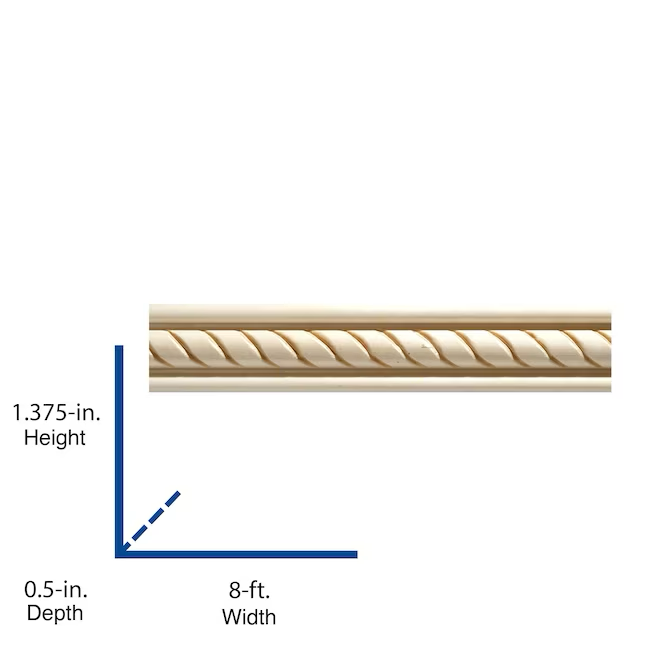 Ornamental Mouldings 1-3/8-in x 8-ft White Hardwood Unfinished Wood 1831 Chair Rail Moulding