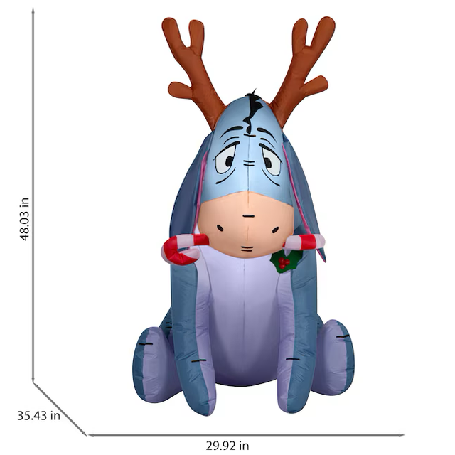 Disney 4-ft LED Eeyore with Candy Cane Christmas Inflatable