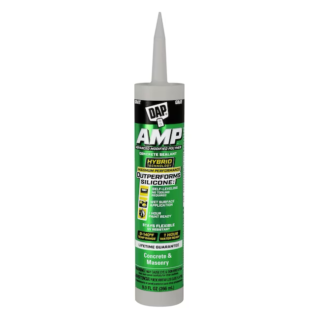 Sellador autonivelante avanzado para pintar gris DAP AMP de 9 oz