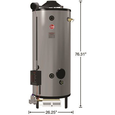 Rheem Commercial Universal Heavy Duty 91 Gal. 199,9K BTU Warmwasserbereiter mit niedrigem NOx-Gehalt (LN) und Erdgastank