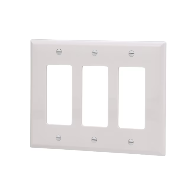 Eaton - Placa de pared decorativa para interiores, tamaño mediano, de policarbonato blanco, 3 unidades