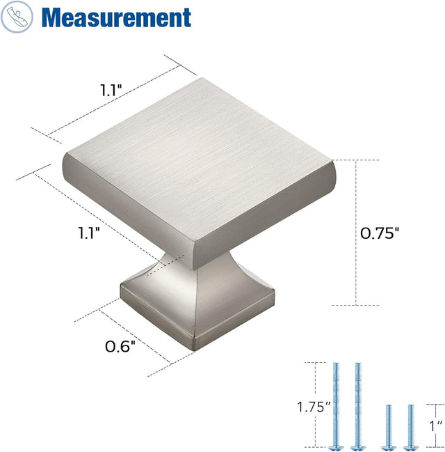 SABER SELECT  Brushed Nickel Squared Cabinet Knobs (5-Pack)