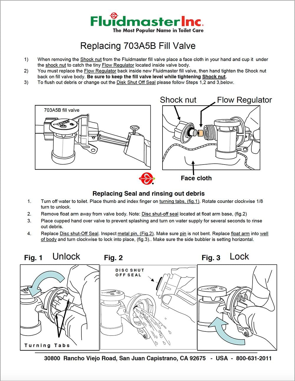 Fluidmaster 703AP4 Specialty Toilet Fill Valve