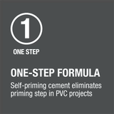 Cemento e imprimador transparente para PVC Oatey Fusion One-Step, 10 onzas líquidas 
