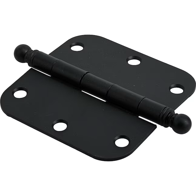 RELIABILT 3-1/2-in H x 5/8-in Radius Matte Black Mortise Interior Door Hinge (3-Pack)