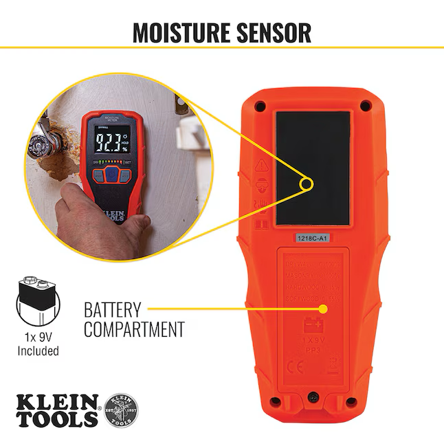 Medidor de humedad de Klein Tools Medidor de humedad con pantalla LED