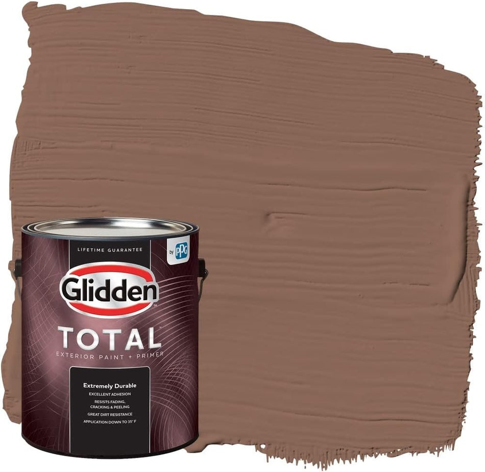 Pintura e imprimador para exteriores Glidden Total semibrillante, piel de gamuza