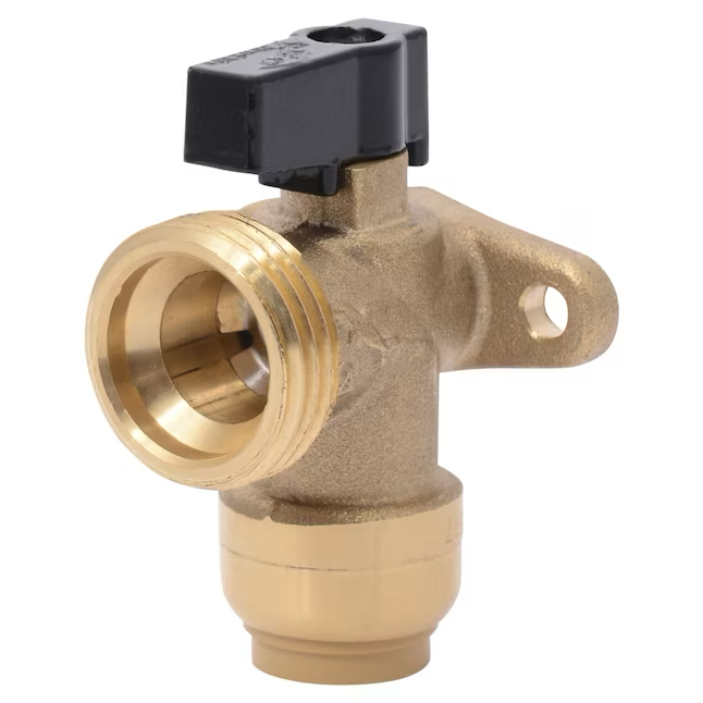 SharkBite 1/2-in Push-to-connect x 3/4-in Hose Thread Brass Quarter Turn Washing machine valve