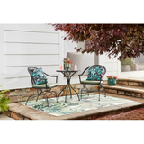 Style Selections Billings 3-Piece Black Bistro Patio Set with Green Cushions