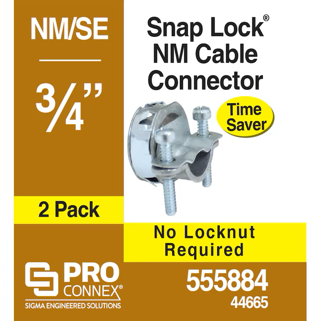 Sigma ProConnex 3/4-in Die Cast Zinc Snap-in Connector Conduit Fittings (2-Pack)