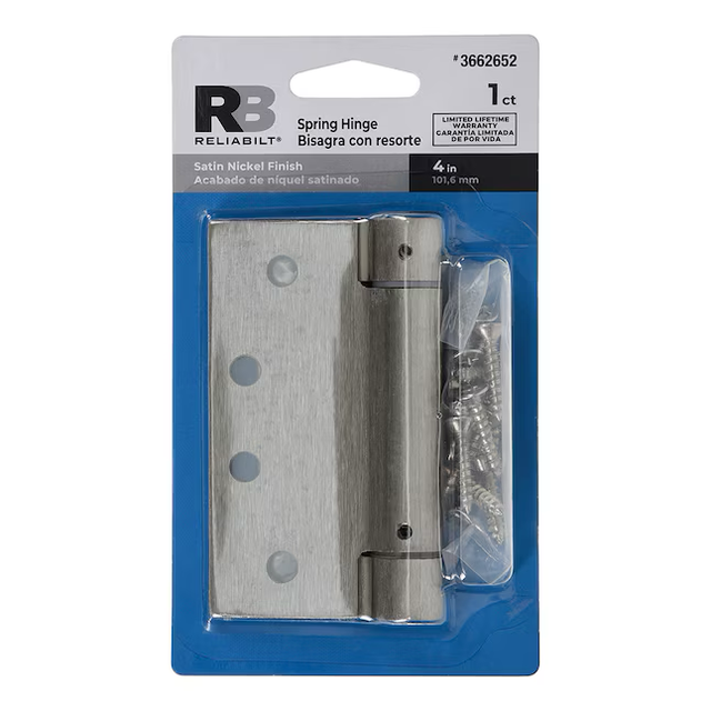 RELIABILT 4-in H x Square Satin Nickel Spring Interior Door Hinge