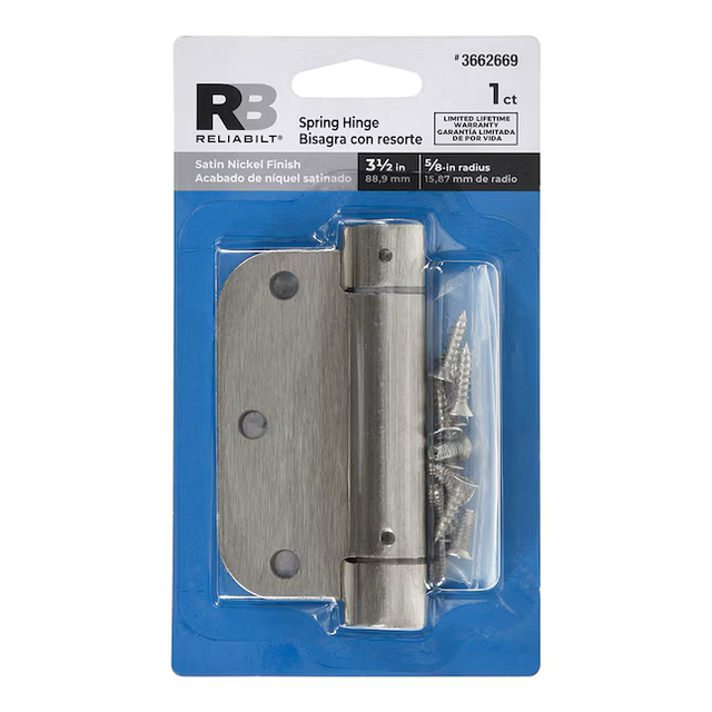 RELIABILT 3-1/2-in H x 5/8-in Radius Satin Nickel Mortise Interior Door Hinge