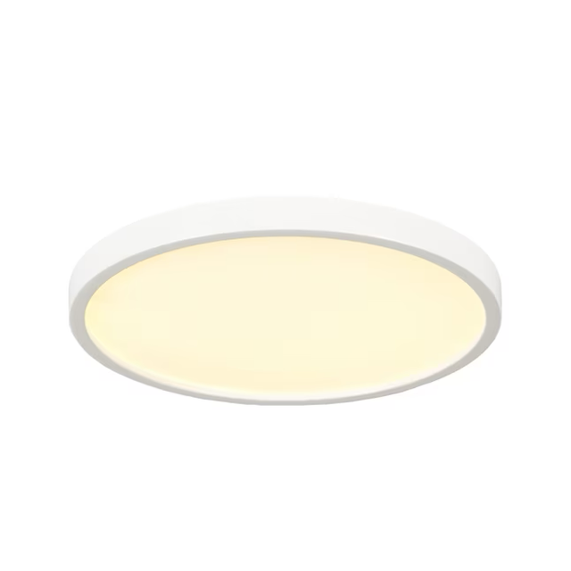 Project Source Adjustable Color Temperature 1-Light White LED Flush Mount Light