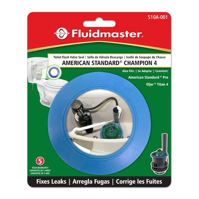 Sello estándar americano Fluidmaster, repuesto de válvula de descarga de goma azul de 4 pulgadas