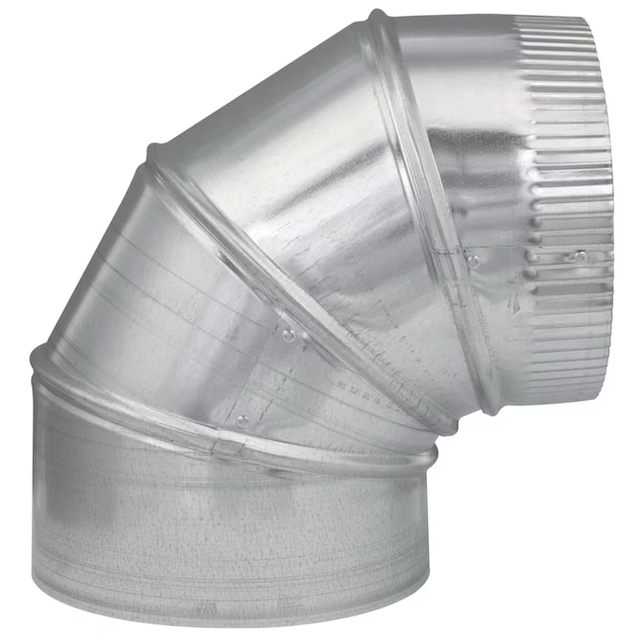 IMPERIAL 7-in 30 Gauge Galvanized Steel Round Adjustable 90 Degree Duct Elbow