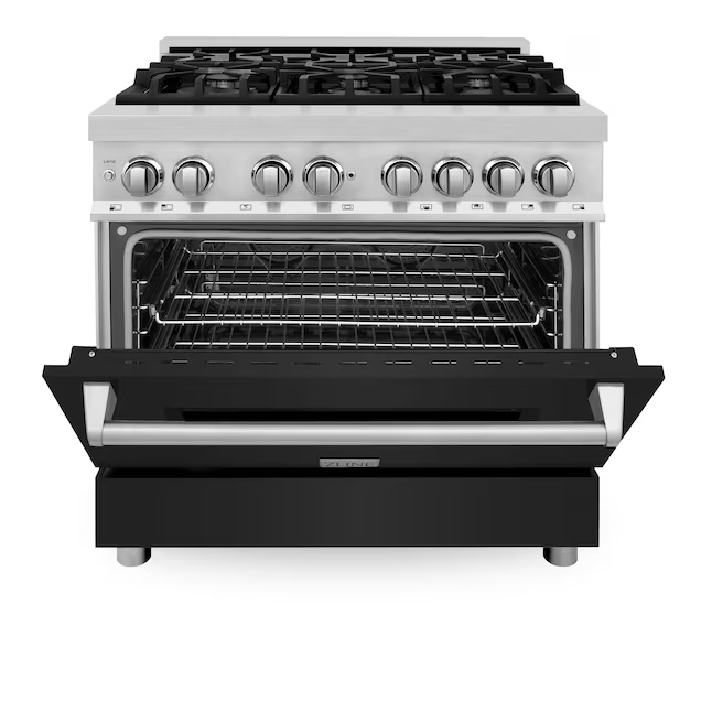 ZLINE Professional 36-in Deep Recessed 6 Burners Convection Oven Freestanding Dual Fuel Range (Stainless Steel)