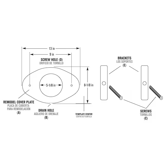 Danco Chrome 8.13-in Bathtub/Shower Deck Plate (8-in-ID)