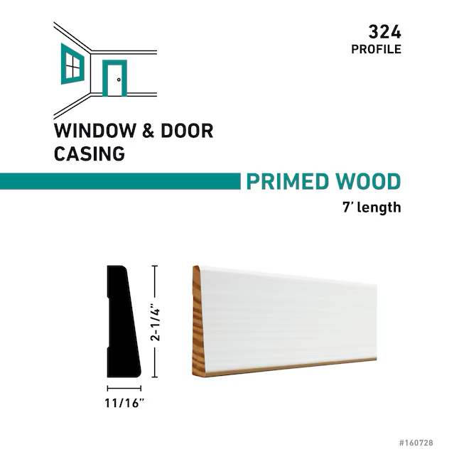 RELIABILT 11/16-in x 2-1/4-in x 7-ft Primed Pine 324 Casing