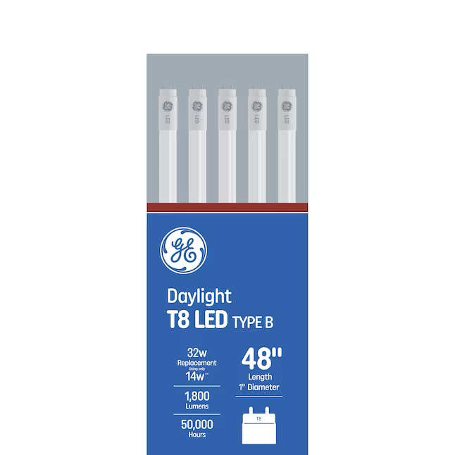 GE DLC Certified Direct Wire 32-Watt EQ T8 Daylight G13 Dimmable LED Light Bulb (20-Pack)