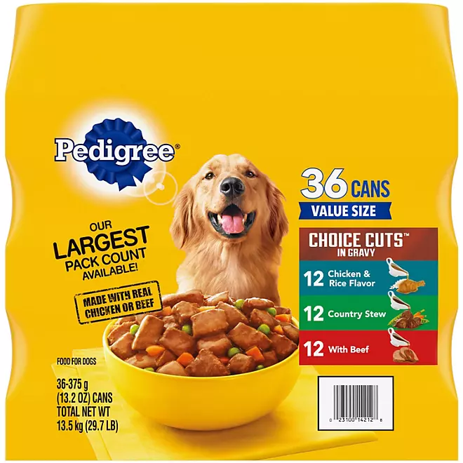 Pedigree Choice Cuts in Gravy, Variety Pack 13.2 oz., 36 ct.