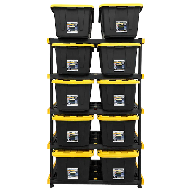 Shop Project Source Plastic Black 4-Tier Shelf and Commander Small