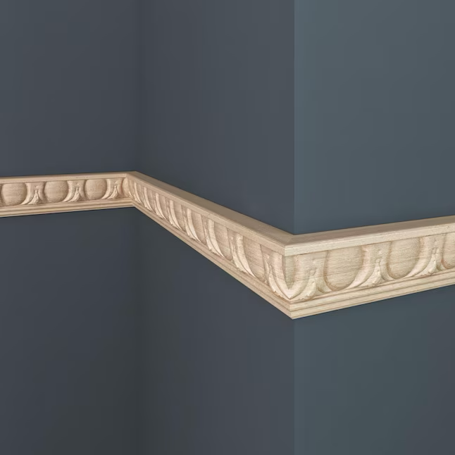 Ornamental Mouldings 2-1/4-in x 8-ft White Hardwood Unfinished Wood Chair Rail Moulding