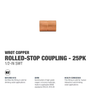 SABER SELECT 1/2 in. C x 1/2 in. C Copper Pressure Coupling with Rolled Stop