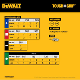 Juego de puntas de destornillador DEWALT TOUGH GRIP (45 piezas)