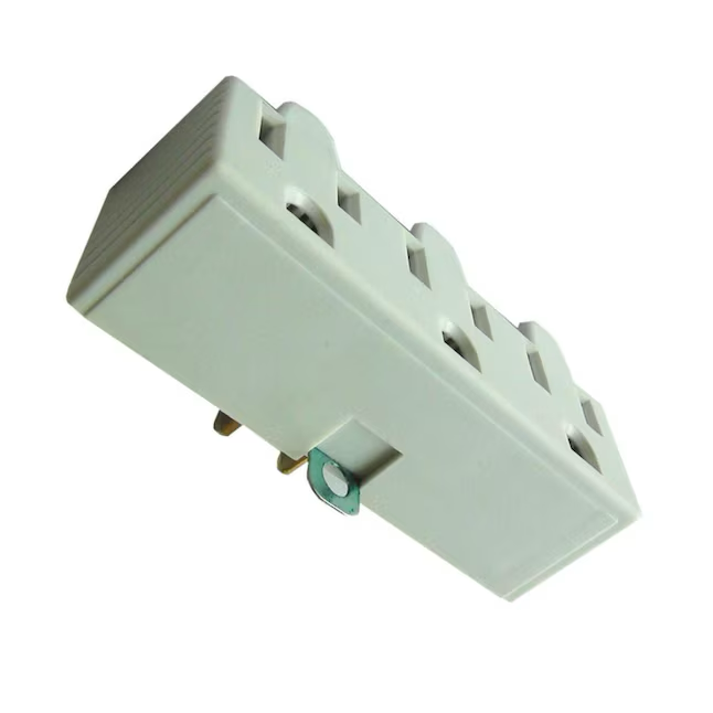 Project Source Adapter 15-Amp 2-wire To 3-wire Single To Triple Ivory Basic Standard Adapter