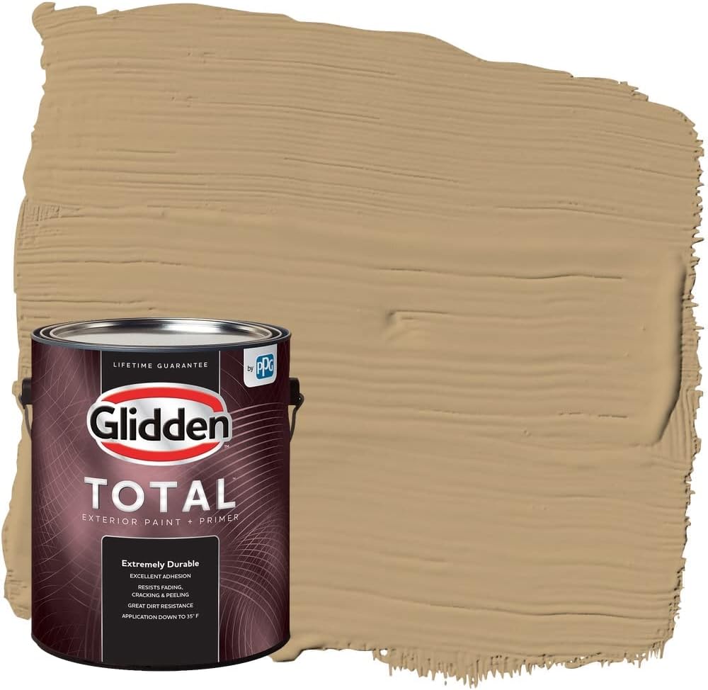 Glidden Total Exterior Paint & Primer Semi-Gloss, Earthy Ocher