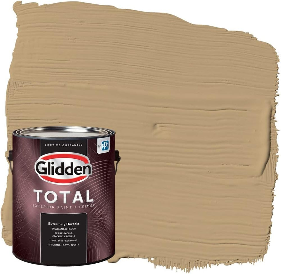 Glidden Total Außenfarbe und Grundierung, seidenmatt, erdiger Ocker