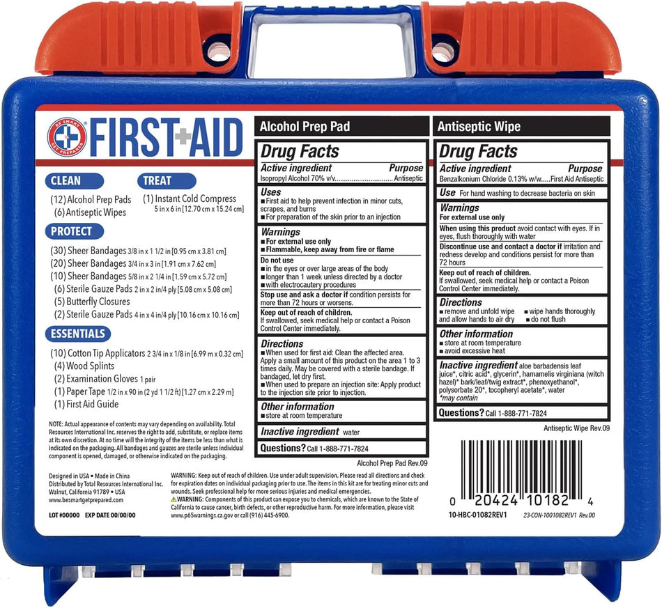 Be Smart Get Prepared First Aid Kit (110 Pieces)