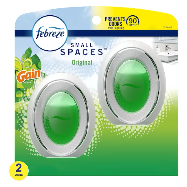 Febreze Small Spaces 0.25-oz Gain Original Dispensador/Recambio Ambientador (paquete de 2)