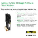 Square D Homeline 20-amp 1-Pole Combination Arc Fault Circuit Breaker