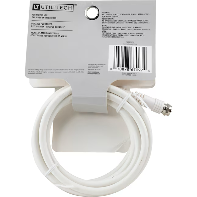 Utilitech 6-ft Rg6 White Coaxial Cable