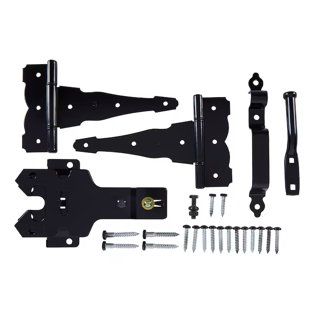 Kit de herrajes para portones negros de 8 pulgadas de National Hardware