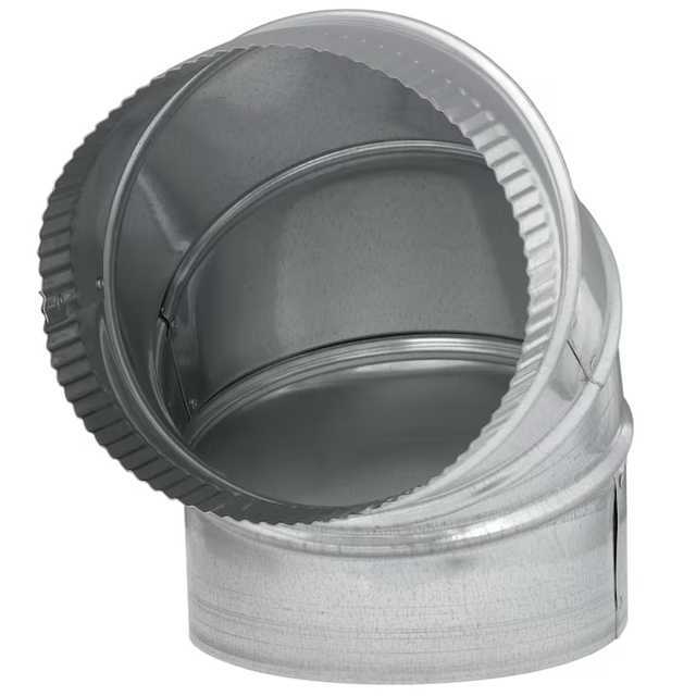 IMPERIAL 7-in 30 Gauge Galvanized Steel Round Adjustable 90 Degree Duct Elbow