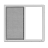 Project Source 10001 Series 35-1/2-in x 35-1/2-in x 3-in Jamb Left-operable Vinyl White Sliding Window Half Screen Included