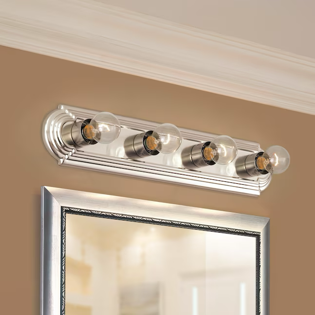 Project Source 24-in 4-Light Brushed Nickel Traditional Vanity Light Bar