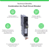 Square D Homeline 20-amp 1-Pole Combination Arc Fault Circuit Breaker