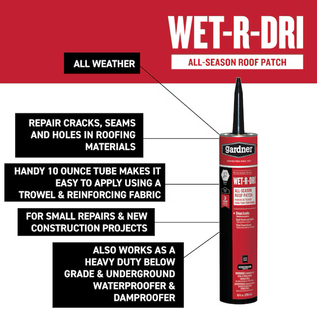 Gardner Wet-R-Dri 10-oz Cement Roof Sealant