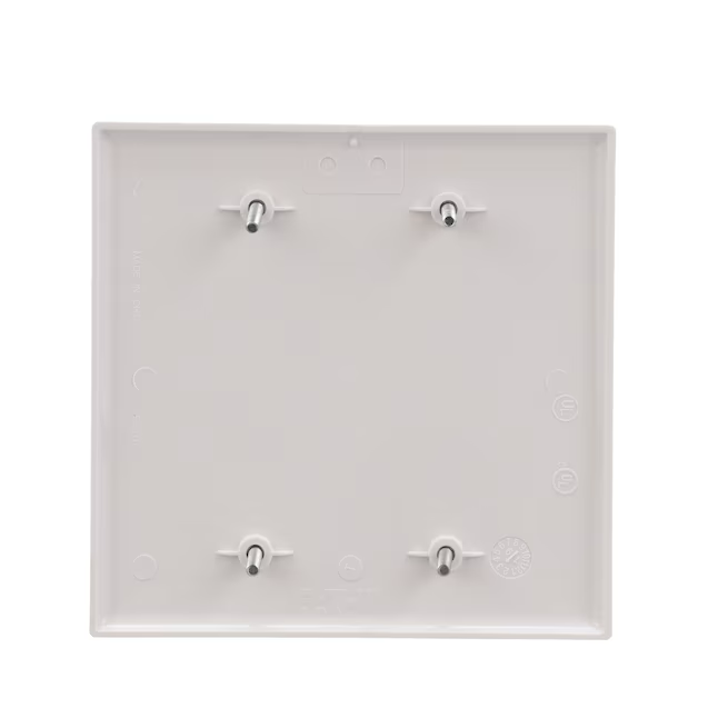 Eaton 2-Gang Midsize White Polycarbonate Indoor Blank Wall Plate